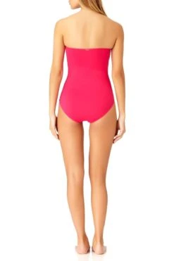 Anne Cole - Shirred Bandeau One Piece Swimsuit -One-Pieces Store 18mo00501 bery b 1 6