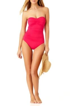 Anne Cole - Shirred Bandeau One Piece Swimsuit -One-Pieces Store 18mo00501 bery f2 1 6