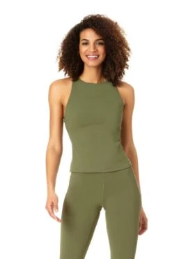 Anne Cole Active - Women's High Neck Racer Back Tank Top
