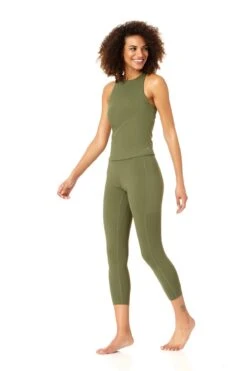 Anne Cole Active - Women's High Neck Racer Back Tank Top -One-Pieces Store 21MT236 21MB377 GREENGOOSE 3369