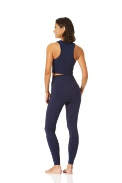 Anne Cole Active - Women's High Neck Crop Top -One-Pieces Store 21MT238 21MB375 NEWNAVY 1117