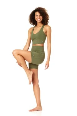 Anne Cole Active - V Neck Crop Top 10 Anne Cole Active - V Neck Crop Top -One-Pieces Store 21MT239 21MB378 GREENGOOSE 3836