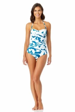 Anne Cole - Twist Front Shirred One Piece Swimsuit -One-Pieces Store 22MO00566 TEPT 3489 ccexpress