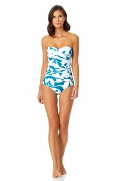 Anne Cole - Twist Front Shirred One Piece Swimsuit -One-Pieces Store 22MO00566 TEPT 3495 ccexpress