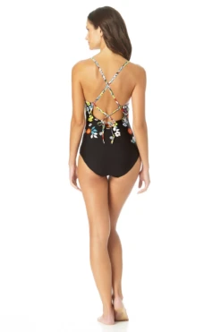 Anne Cole - Lace Up Classic Maillot One Piece Swimsuit 10 Anne Cole - Lace Up Classic Maillot One Piece Swimsuit -One-Pieces Store 22MO03469 MUPR 594