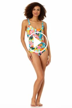 Anne Cole - Scoop Neck Shirred One Piece Swimsuit -One-Pieces Store 22MO05312 MULT 2402 a17d8042 69e0 4c97 88f8 6b192a0c330d
