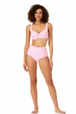 Anne Cole - Retro Underwire Bikini Swim Top -One-Pieces Store 22MT10657 22MB33657 PINK 4