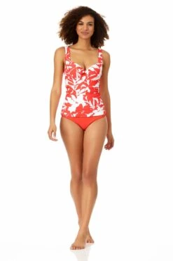 Anne Cole - Retro Twist Front Underwire Tankini Swim Top -One-Pieces Store 22MT23418 MYMB36001 JCY