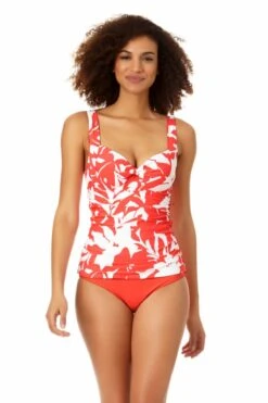 Anne Cole - Retro Twist Front Underwire Tankini Swim Top