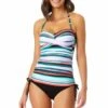 Anne Cole - Twist Front Bandeaukini Swim Top -One-Pieces Store 22MT25017 MYMB30001 BLK 2