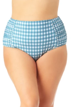Anne Cole Plus - Shirred High Waist Tummy Control Bottom