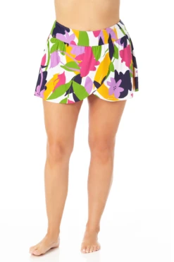 Anne Cole Plus - Soft Band Skirted Swim Bottom 10 Anne Cole Plus - Soft Band Skirted Swim Bottom -One-Pieces Store 22PB41680 MULT 106