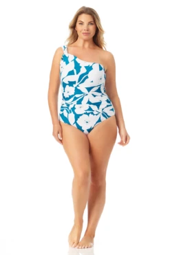 Anne Cole Plus - Off The Shoulder Twist One Piece Swimsuit -One-Pieces Store 22PO0666 TEPT 776