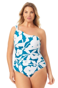 Anne Cole Plus - Off The Shoulder Twist One Piece Swimsuit