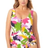 Anne Cole Plus - Center Front Cutout One Piece Swimsuit -One-Pieces Store 22PO07580 MULT 235 FRONT