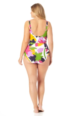 Anne Cole Plus - Center Front Cutout One Piece Swimsuit 9 Anne Cole Plus - Center Front Cutout One Piece Swimsuit -One-Pieces Store 22PO07580 MULT 243