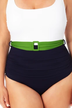 Anne Cole Plus - Belted Scoop Neck One Piece Swimsuit 12 Anne Cole Plus - Belted Scoop Neck One Piece Swimsuit -One-Pieces Store 22PO07701 NVCB 2018