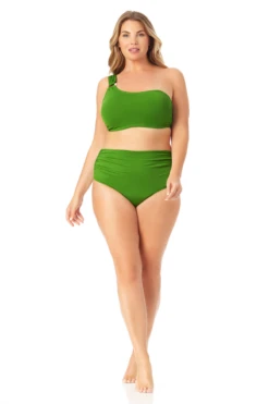 Anne Cole Plus - Assymetrical Bandeau Bikini Swim Top 10 Anne Cole Plus - Assymetrical Bandeau Bikini Swim Top -One-Pieces Store 22PT10801 MYPB36001 GRGR 1816