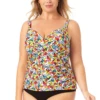Anne Cole Plus - Twist Front Underwire Tankini Swim Top