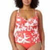 Anne Cole Plus - Retro Twist Front Underwire Tankini Swim Top -One-Pieces Store 22PT23418 MYPB36001 COPT