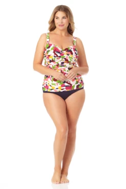 Anne Cole Plus - Twist Front Bandeaukini Swim Top -One-Pieces Store 22PT25063 MYPB36001 MULT 2095