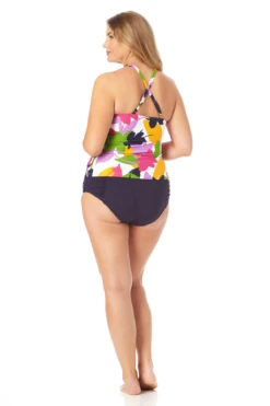 Anne Cole Plus - High Neck Tankini Swim Top -One-Pieces Store 22PT29580 22PB33601 MULT 151