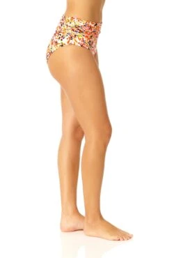 Anne Cole - Women's Fold Over High Waist Shirred Bikini Swim Bottoms -One-Pieces Store 23MB36021 MULT 094 1