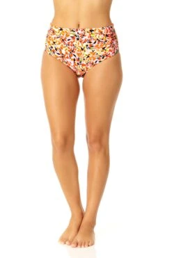 Anne Cole - Women's Fold Over High Waist Shirred Bikini Swim Bottoms -One-Pieces Store 23MB36021 MULT 094 3