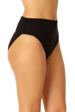 Anne Cole - Soft Band High Waist Swim Bottom -One-Pieces Store 23MB37401 BLK 1086 2