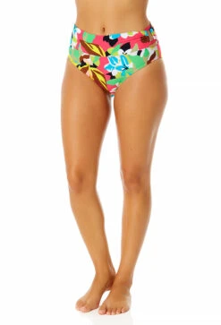 Anne Cole - Women's Side Ring Mid Rise Bikini Swim Bottom -One-Pieces Store 23MB38465 MULT 556