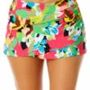 Anne Cole - Women's Drape Front Mid Rise Swim Skirt Bottom 1 Anne Cole - Women's Drape Front Mid Rise Swim Skirt Bottom -One-Pieces Store 23MB41965 MULT 645 FRONTBOTTOM