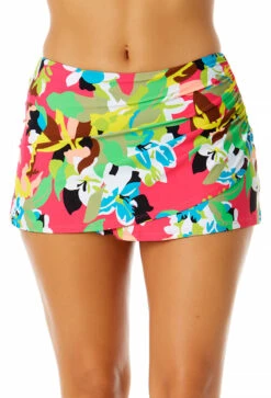 Anne Cole - Women's Drape Front Mid Rise Swim Skirt Bottom