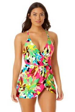 Anne Cole - Women's Swim Dress With Skirted Bottom