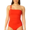 Anne Cole - Ring Strap Asymmetric One Piece Swimsuit 2 Anne Cole - Ring Strap Asymmetric One Piece Swimsuit -One-Pieces Store 23MO02701 SPCE 993 4