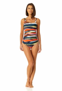 Anne Cole - Women's Ring Strap Asymmetric One Piece Swimsuit 15 Anne Cole - Women's Ring Strap Asymmetric One Piece Swimsuit -One-Pieces Store 23MO02785 MULT 1270