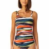 Anne Cole - Women's Ring Strap Asymmetric One Piece Swimsuit -One-Pieces Store 23MO02785 MULT 1270 FRONT