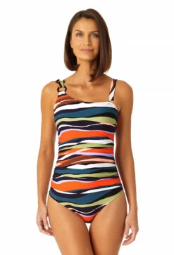 Anne Cole - Women's Ring Strap Asymmetric One Piece Swimsuit