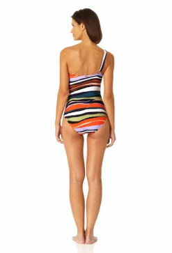 Anne Cole - Women's Ring Strap Asymmetric One Piece Swimsuit 16 Anne Cole - Women's Ring Strap Asymmetric One Piece Swimsuit -One-Pieces Store 23MO02785 MULT 1292