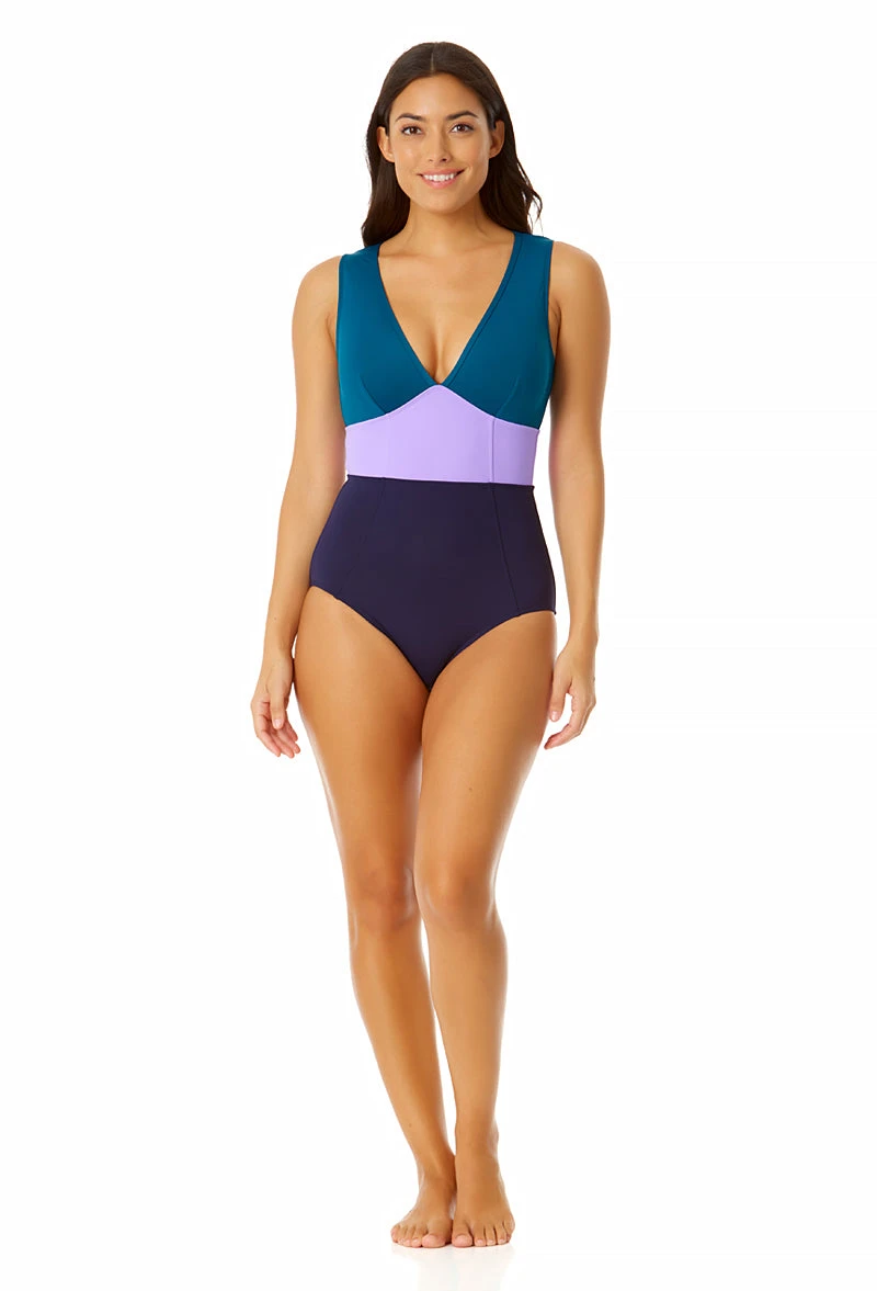 Anne Cole - Women's Plunge Zip Back One Piece Swimsuit 6 Anne Cole - Women's Plunge Zip Back One Piece Swimsuit - Image 4