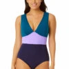 Anne Cole - Women's Plunge Zip Back One Piece Swimsuit -One-Pieces Store 23MO03101 BLCO 1528 FRONT