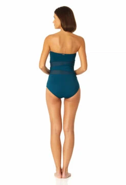 Anne Cole - Women's Mesh Strapless One Piece Swimsuit -One-Pieces Store 23MO03301 DSBL 0806