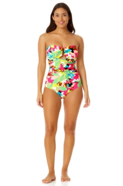 Anne Cole - Women's Strapless Bandeau Keyhole Shirred One Piece Swimsuit -One-Pieces Store 23MO03765 264 2