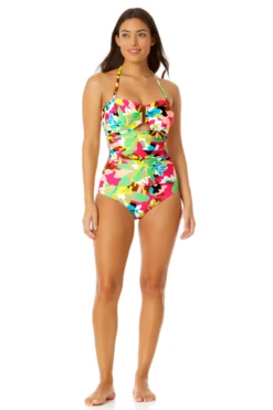 Anne Cole - Women's Strapless Bandeau Keyhole Shirred One Piece Swimsuit -One-Pieces Store 23MO03765 264 5