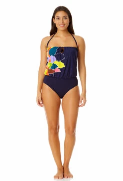 Anne Cole - Women's Strapless Blouson Keyhole One Piece Swimsuit 12 Anne Cole - Women's Strapless Blouson Keyhole One Piece Swimsuit -One-Pieces Store 23MO06150 MULT 1006