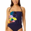 Anne Cole - Women's Strapless Blouson Keyhole One Piece Swimsuit -One-Pieces Store 23MO06150 MULT 1006 FRONT