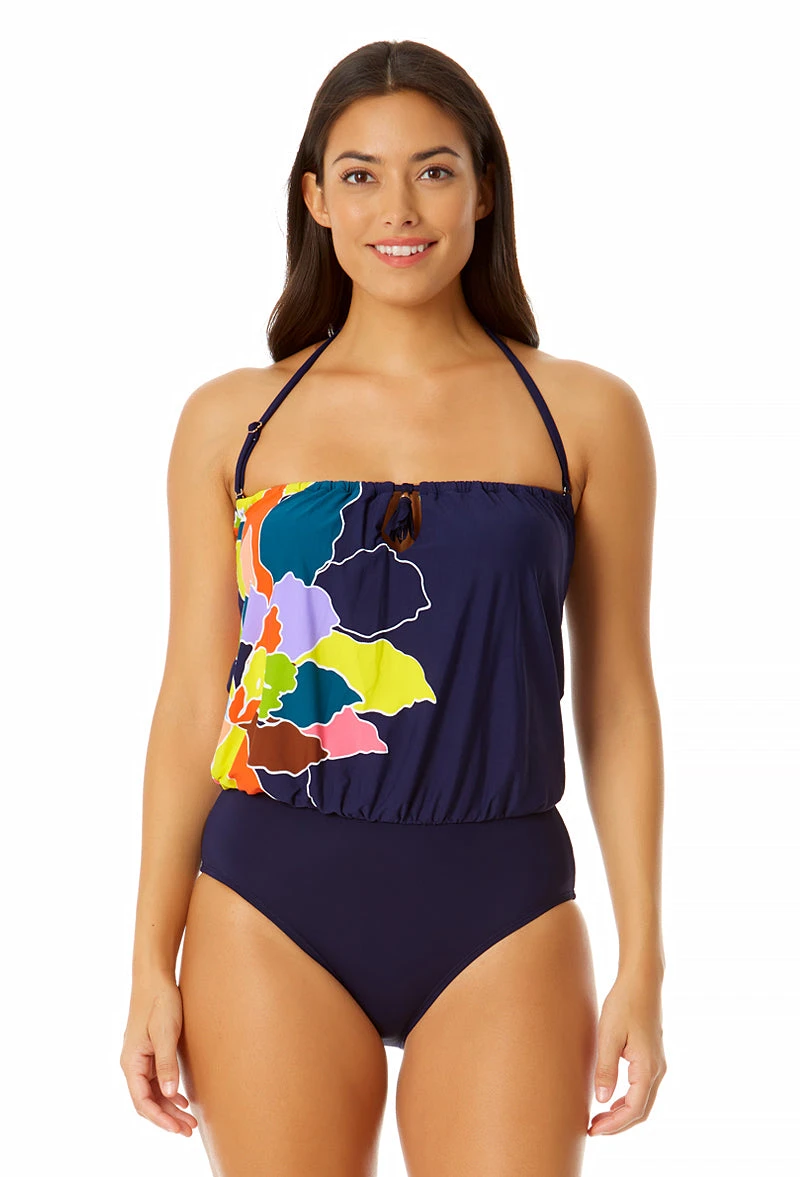 Anne Cole - Women's Strapless Blouson Keyhole One Piece Swimsuit 3 Anne Cole - Women's Strapless Blouson Keyhole One Piece Swimsuit