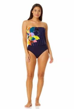 Anne Cole - Women's Strapless Blouson Keyhole One Piece Swimsuit 11 Anne Cole - Women's Strapless Blouson Keyhole One Piece Swimsuit -One-Pieces Store 23MO06150 MULT 1021