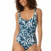 Anne Cole - Women's V-Wire One Piece Swimsuit -One-Pieces Store 23MO07057 BLWH 1163 FRONT