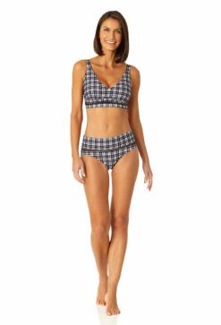 Anne Cole - Women's Trim Triangle Bikini Top -One-Pieces Store 23MT11783 BKWH 23MB37683 BKWH 1876