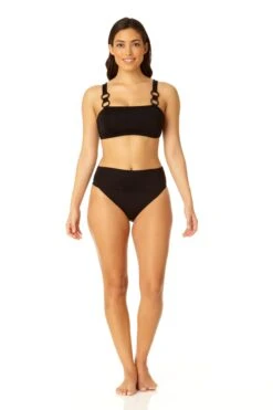 Anne Cole - Women's Ring Strap Bandeau Swim Top -One-Pieces Store 23MT13201 BLK 23MB37401 BLK 1039 3